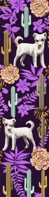 Free flower bookmark featuring floral artwork with desert dogs